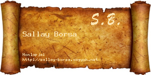 Sallay Borsa névjegykártya